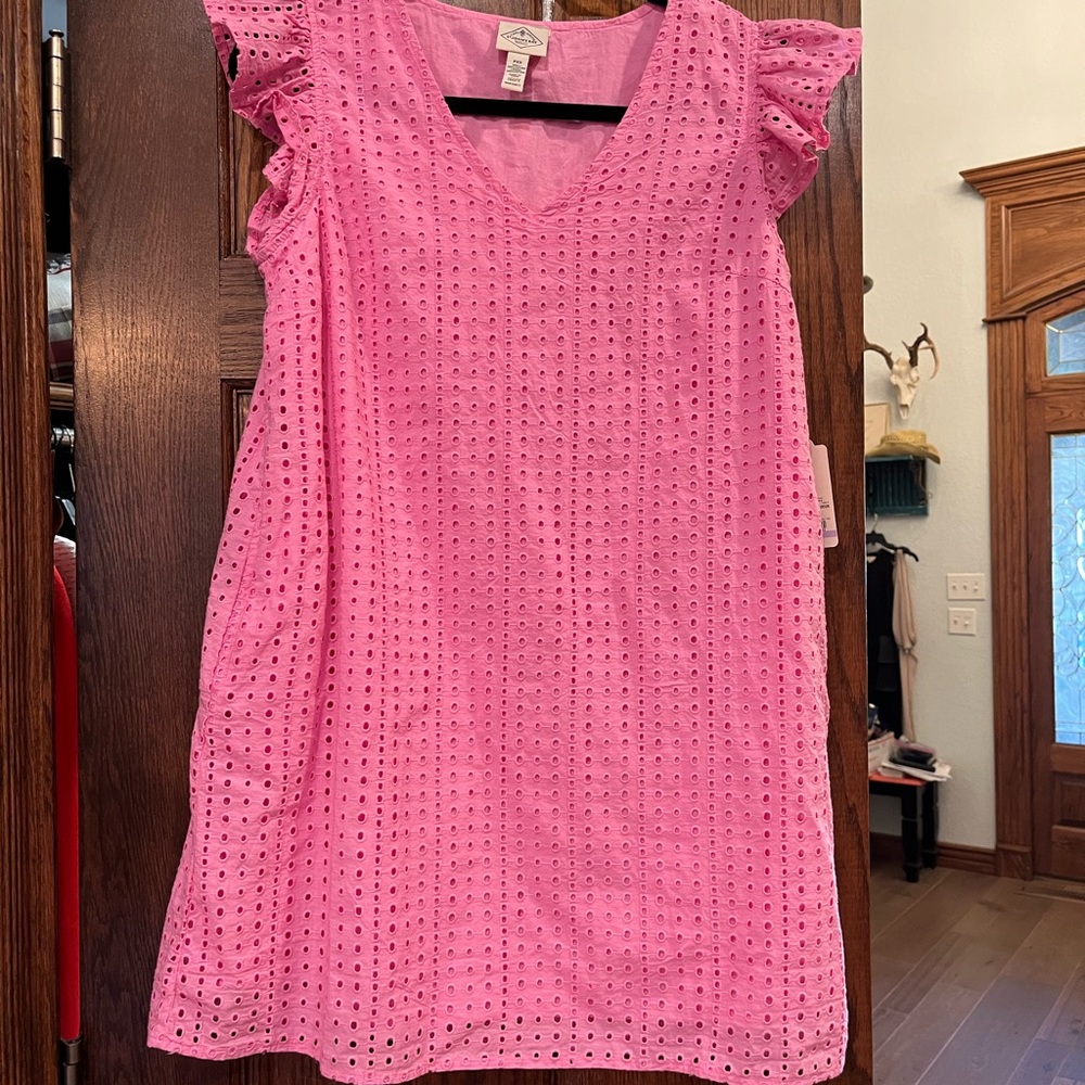 St. John's Bay Pink Bloom Eyelet Dress